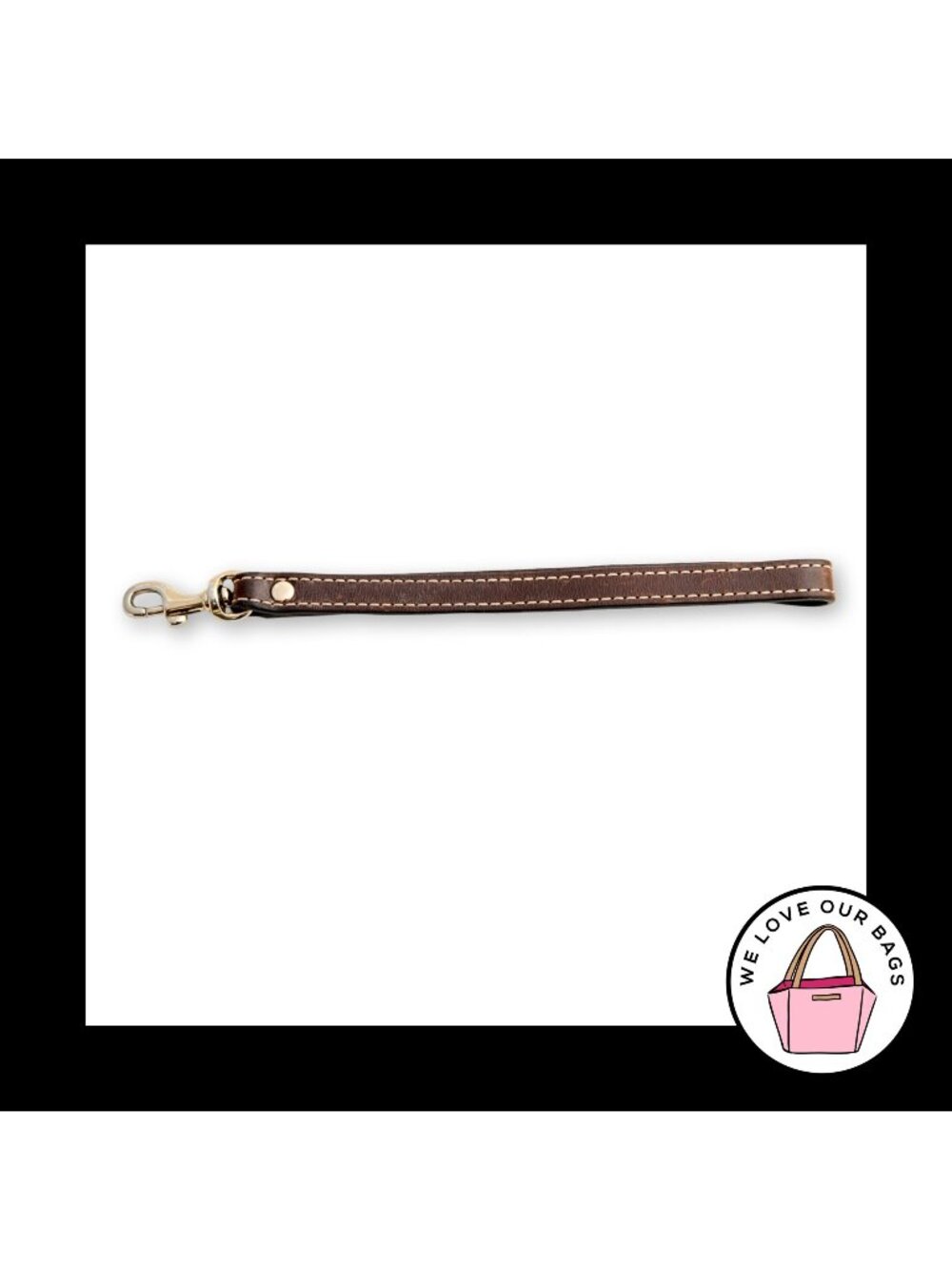 DOONEY & BOURKE WRISTLET STRAP Replacement Brown Leather Silver Metal Dog Leash